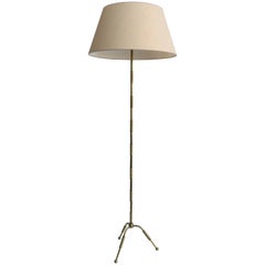 French Floor Lamp in Brass by Maison Bagues