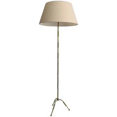 French Floor Lamp in Brass by Maison Bagues 1