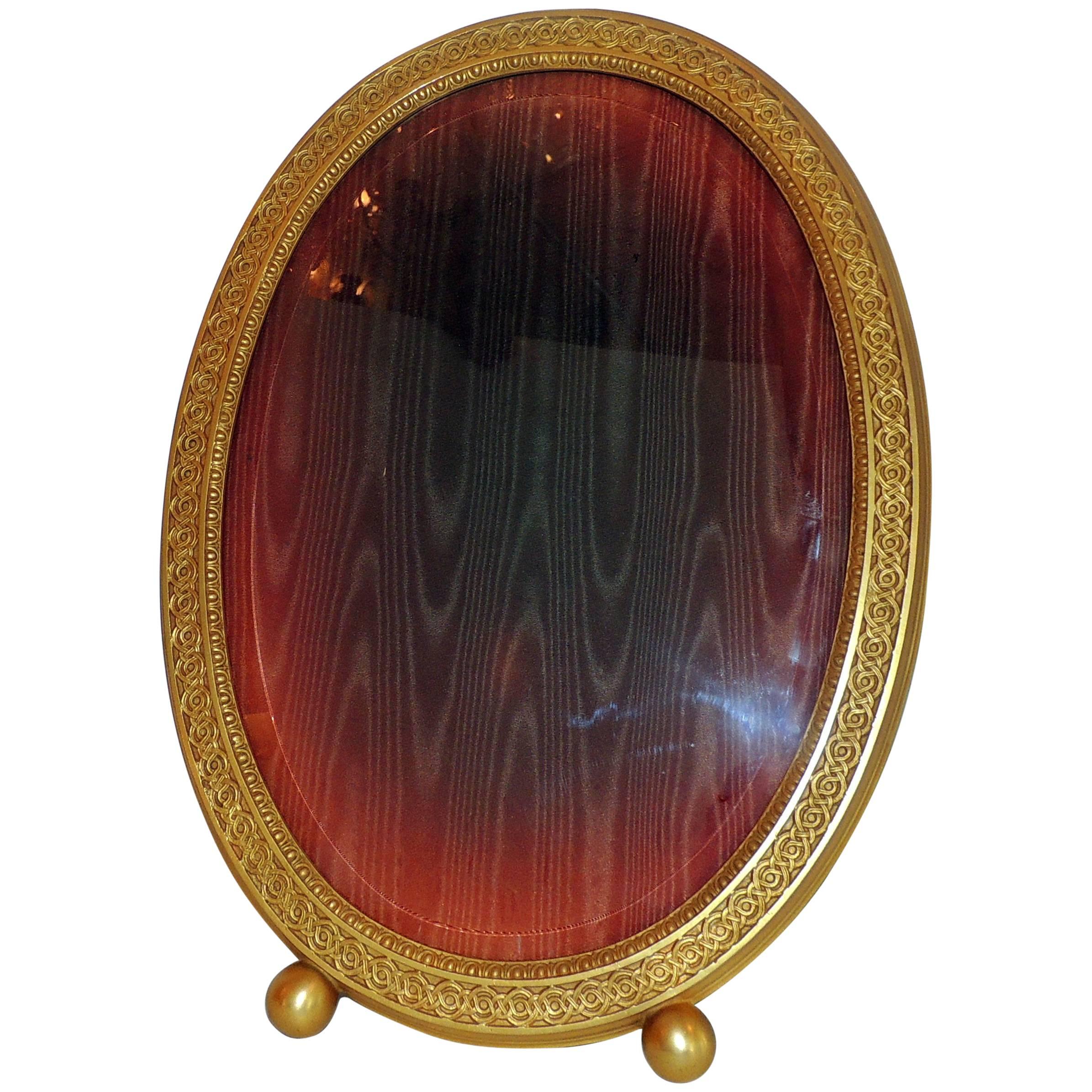 Wonderful Vintage Gorham Gold Gilt Dore Ormolu Beveled Glass Picture Frame  For Sale