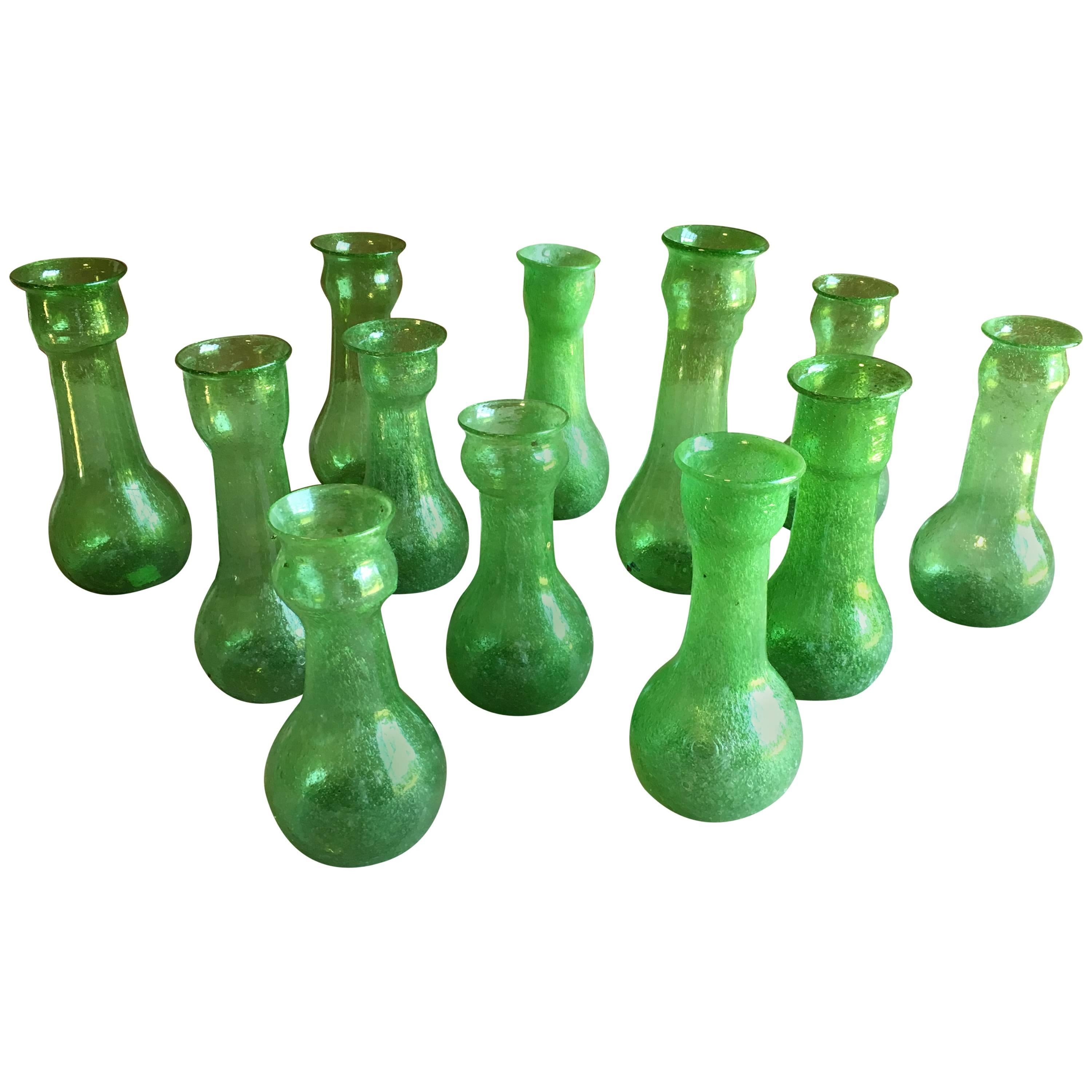 Collection of 12 Blown Glass Vases