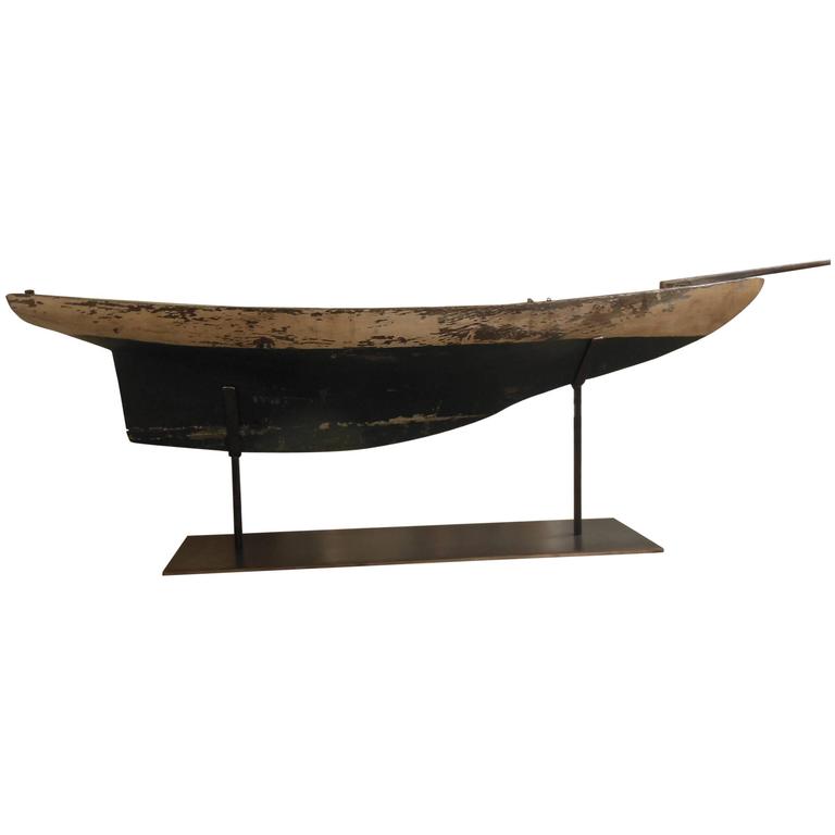 Primitive Boat Model Vintage Primitive Boat Model from Maine For Sale at 1stDibs