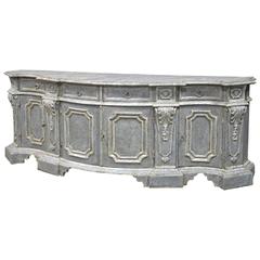 Large Painted Italian Baroque Style Credenza