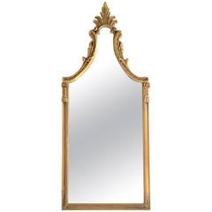 1940's Italian Gold Gilt Wood Carved Tassle Mirror