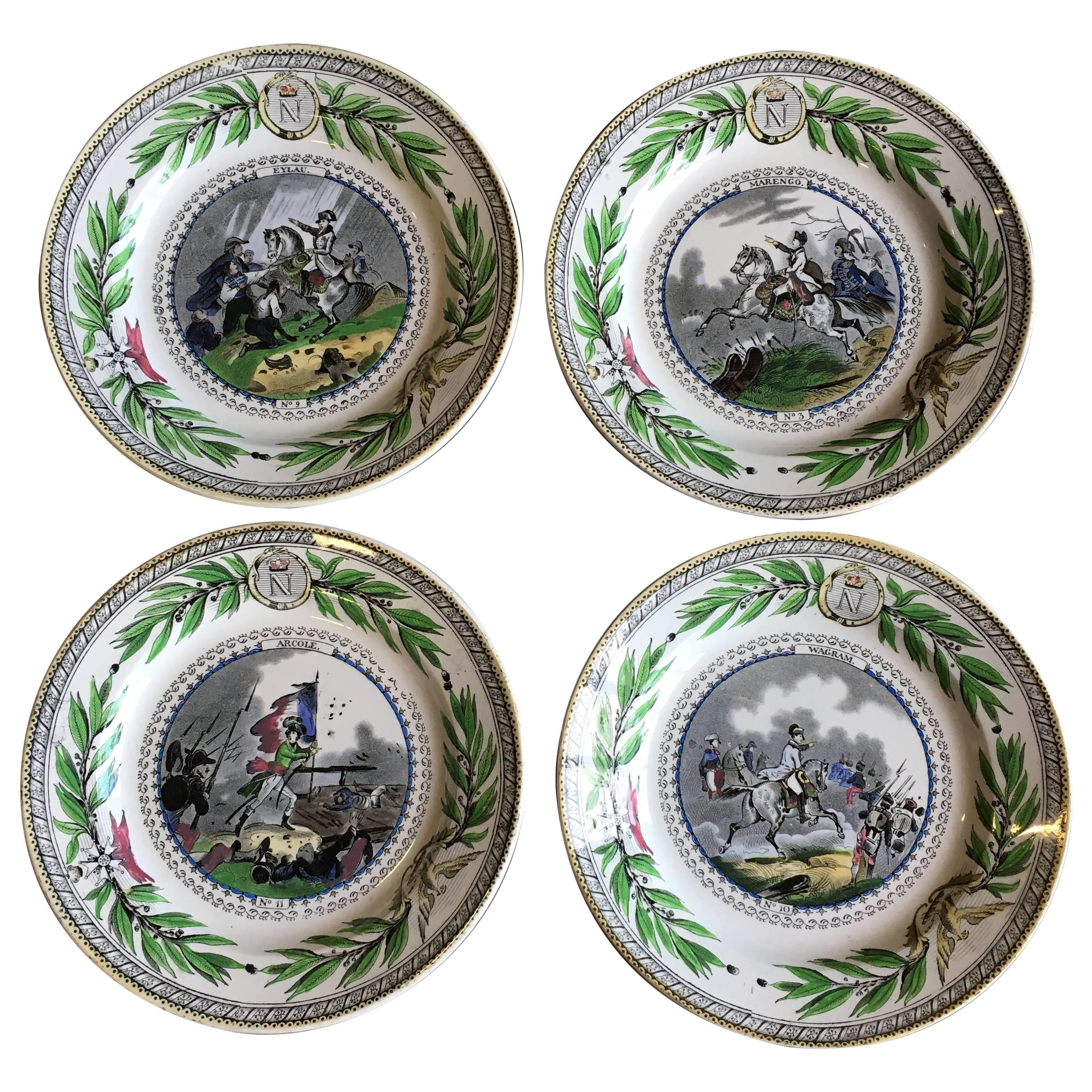 Set of Four Creil Plates, Napoleon