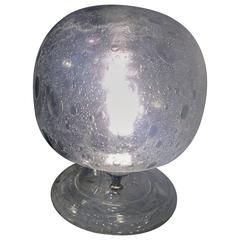 Fantastic Rare Sculptural Barbini Clear Molten Murano Glass Orb Lamp