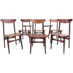 Set of Mid-Century Modern Italian Dining Chairs in the Style of Ico Parisi