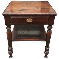20th Century Teak Table with Turned Legs