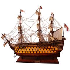 Vintage Large Model Ship of the Hms Victory, Mid-20th Century