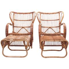 Viggo Boesen, Pair of Bamboo Lounge Chairs