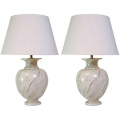 Pair of Jean Roger Faux Marble Lamps