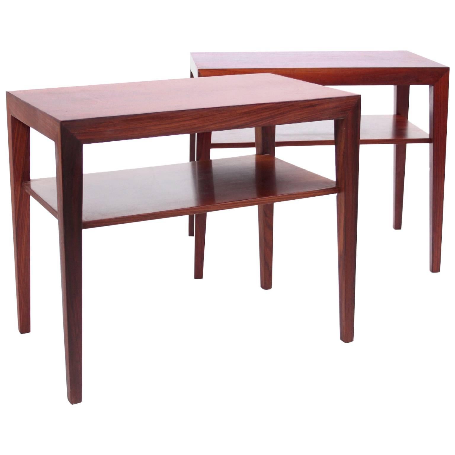 Severin Hansen Pair of Rosewood Side Tables 1960s