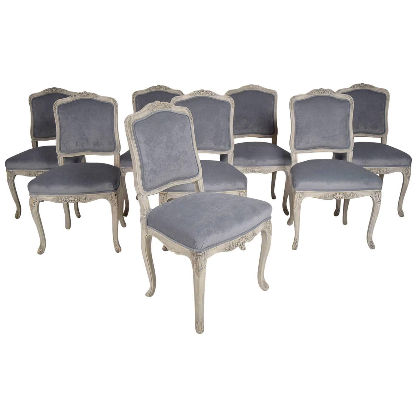 Set of Eight French Louis XV Dining Chairs