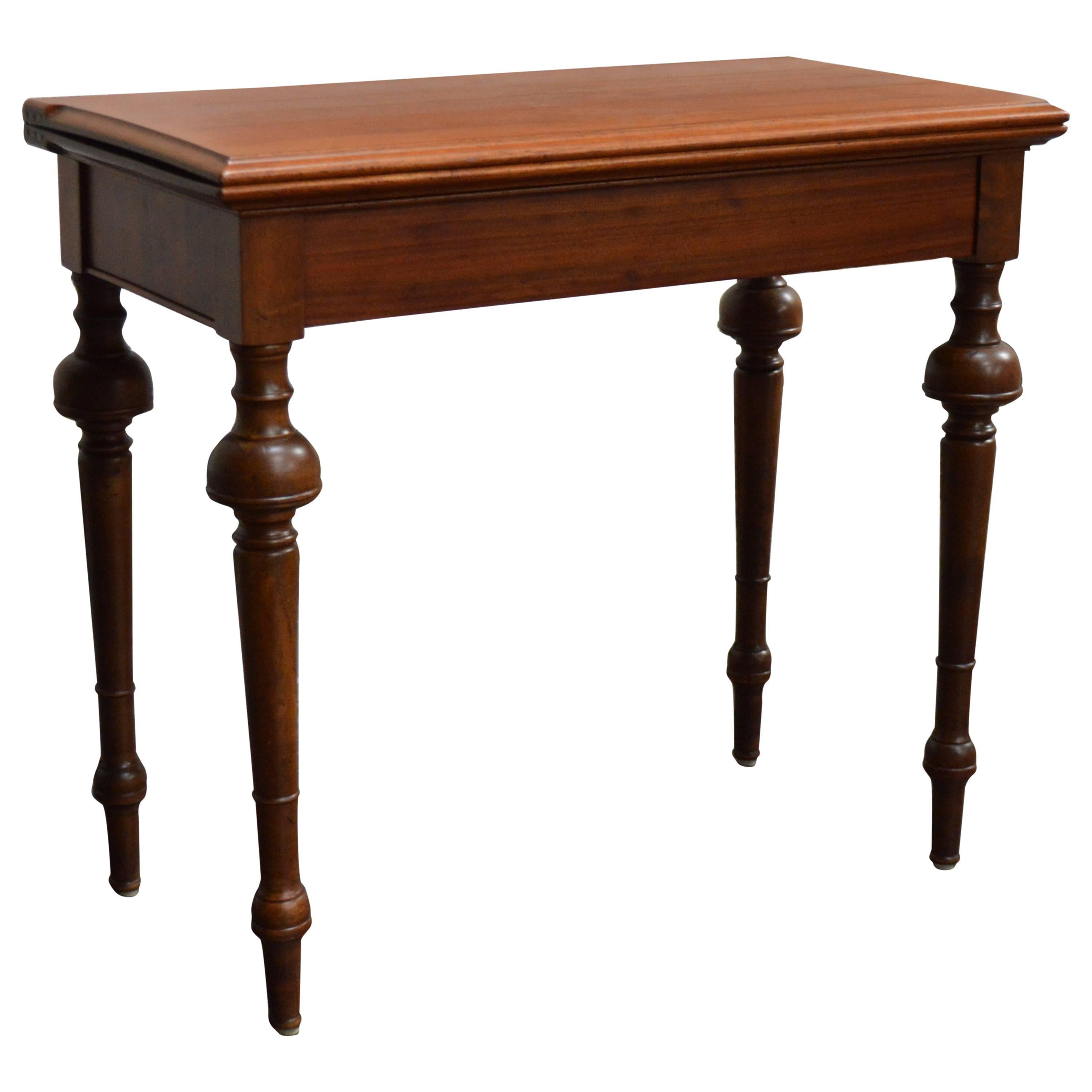 Swedish Neoclassical Mahogany Game Table Console For Sale