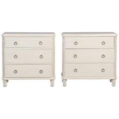 Pair of White Painted Swedish Style Chests