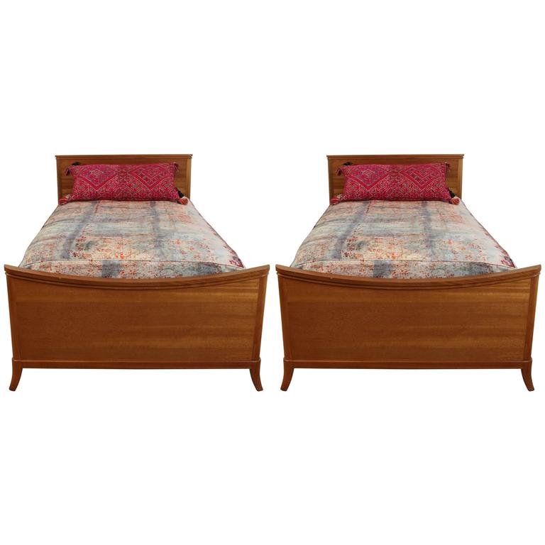 Pair of Brown and Saltman Twin Beds at 1stDibs