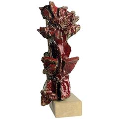 Ceramic Sculpture with Oxblood Glaze by Hertha Hillfon