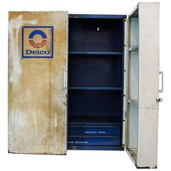 Vintage Delco Parts Display Cabinet, 1960s