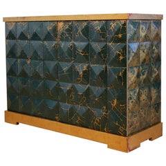 Baker Furniture Barbara Barry Diamond Gold Leaf Cabinet