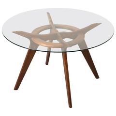 Elegant Walnut and Glass Dining Table by Adrian Pearsall 7