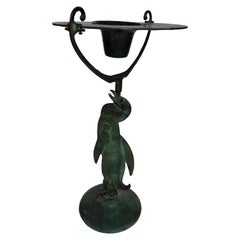 Robert Garret Thew American Sculptor Rare Art Deco Bronze Cigar Stand, Penguin