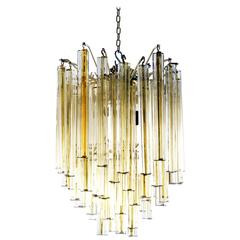 Signed "Venini Murano" "Prismi" 1960s Chandelier 4