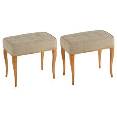 Pair of Italian 1940s Solid Maples Stools