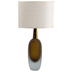 Table Lamp Signed by Seguso Vetri d'Arte in "Sommerso" Murano Glass, 1950s 10