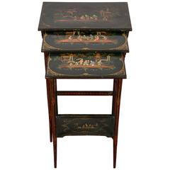 Chinoiserie Nesting Tables in Vernis Martin, circa 1870