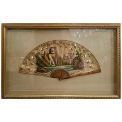 Antique 19th Century French Hand-Painted Fan