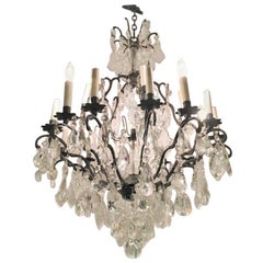 Large and Impressive Versailles Metal and Crystal Chandelier