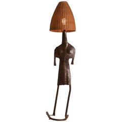 One-of-a-Kind Mid-Century French Metal "Female" Table Lamp