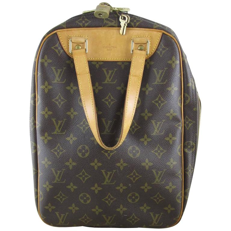 Louis Vuitton Vintage Lv Logo Excursion Travel Shoe Bag W Padlock And