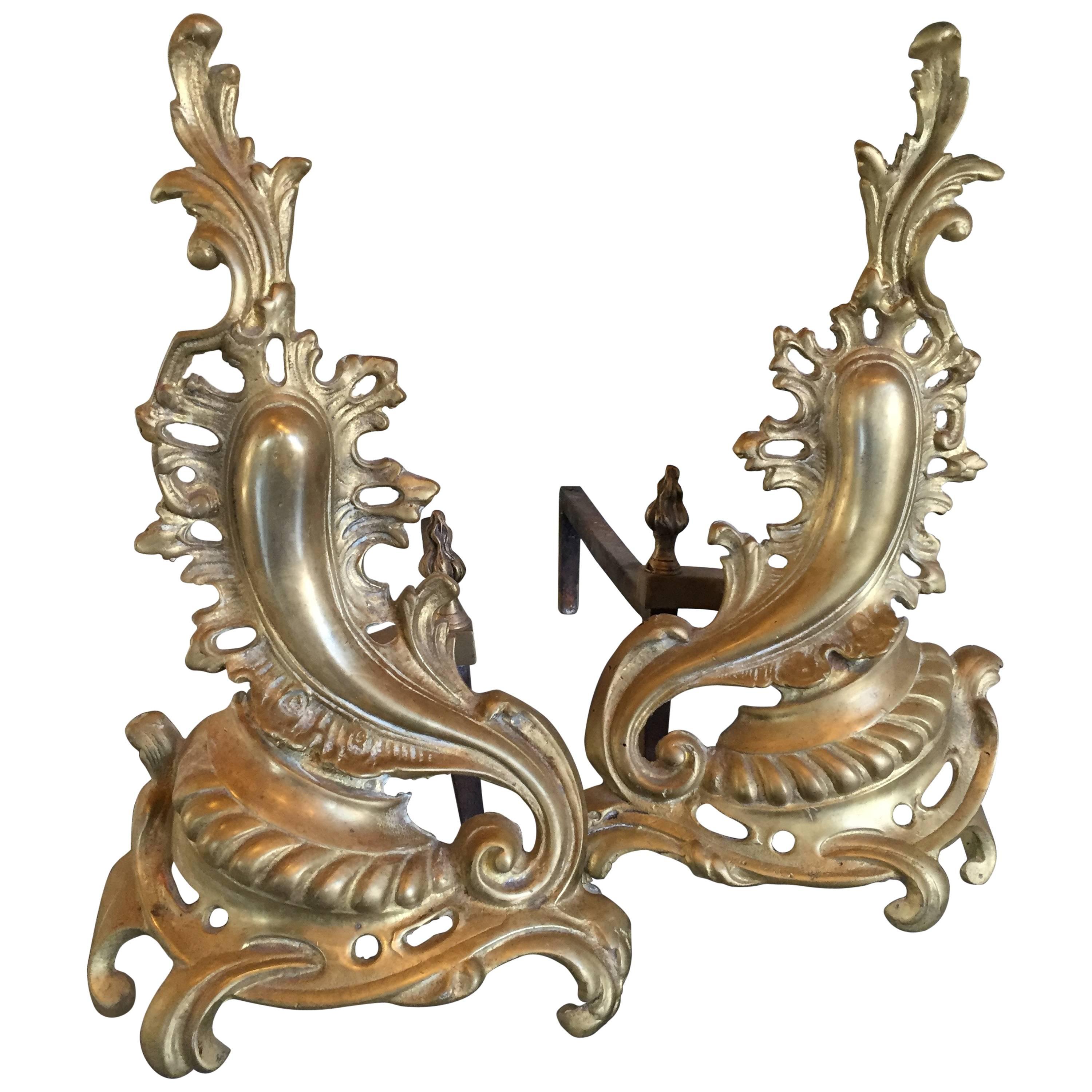 Louis XV Style Chenets/ Andirons For Sale