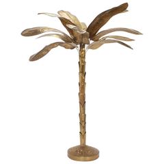 Vintage Mid-Century Brass Palm Tree Sculpture
