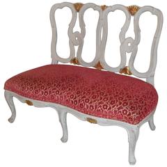 Louis XV Style Paint Decorated Love Seat Double Chair