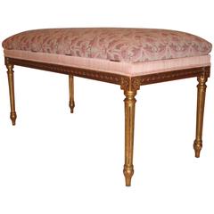 Louis XVI Style Gilt Piano Bench or Footstool