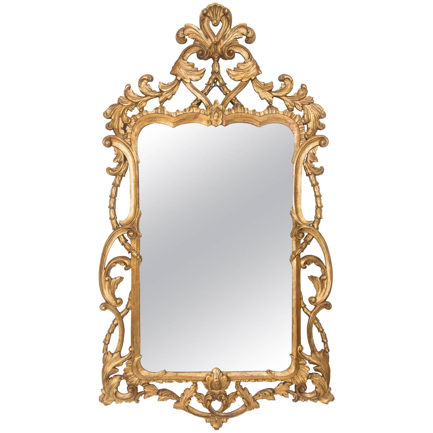 Mid20th Century Italian Giltwood Rococo Mirror at 1stdibs