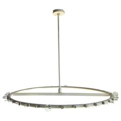 Vintage Large Modernist White Enamel 
Steering Wheel
 Sputnik Hanging Pendant