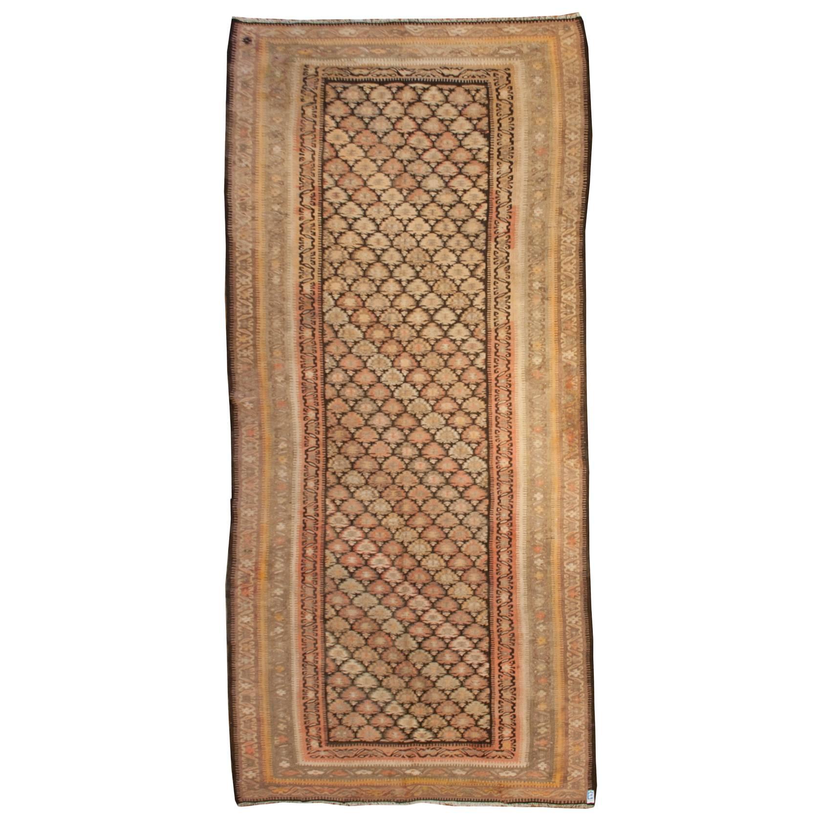Exceptional Early 20th Century Qazvin Kilim Runner