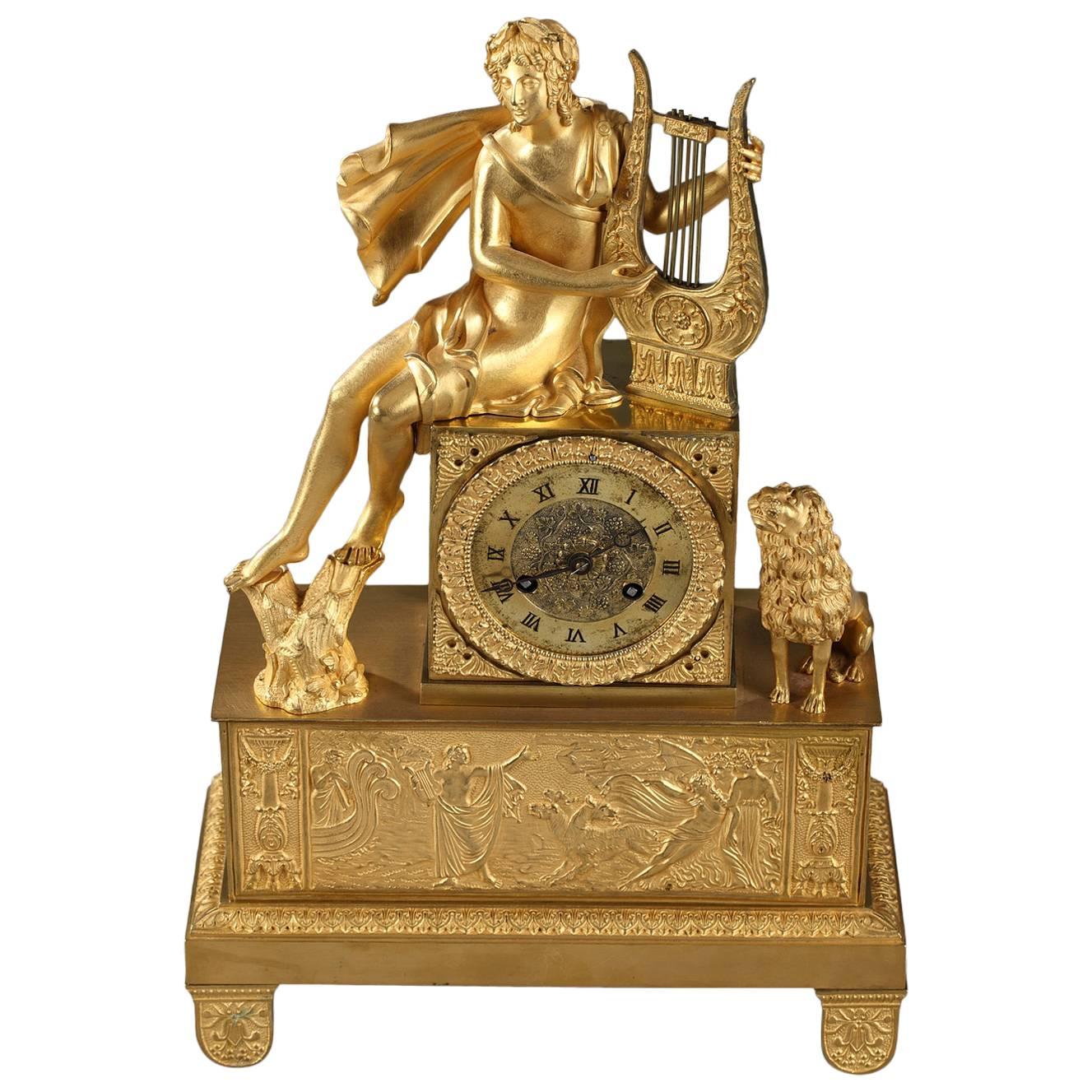 Restauration Ormolu Clock Orpheus and Eurydice