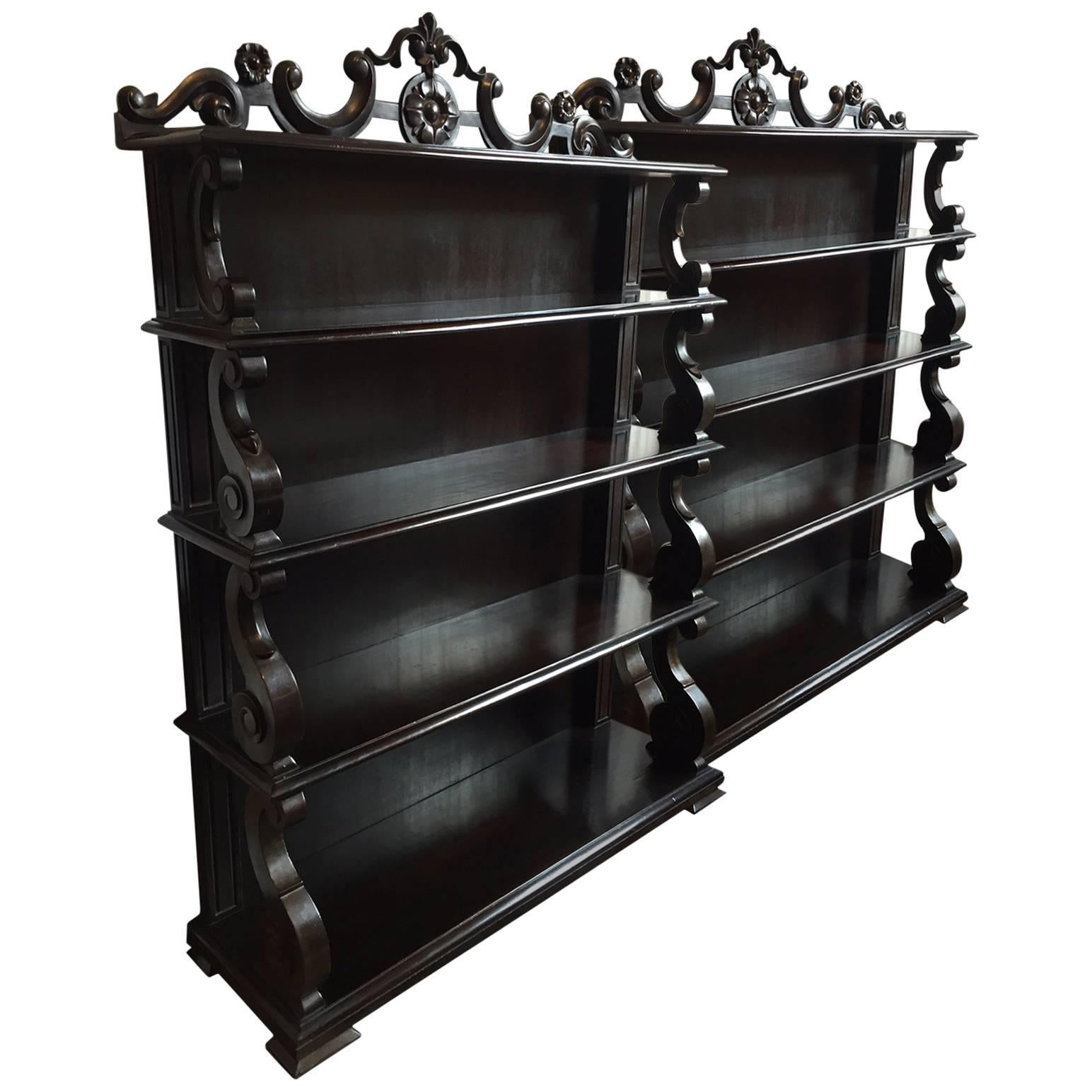 Stylish Pair of Anglo-Indian Open Shelves For Sale