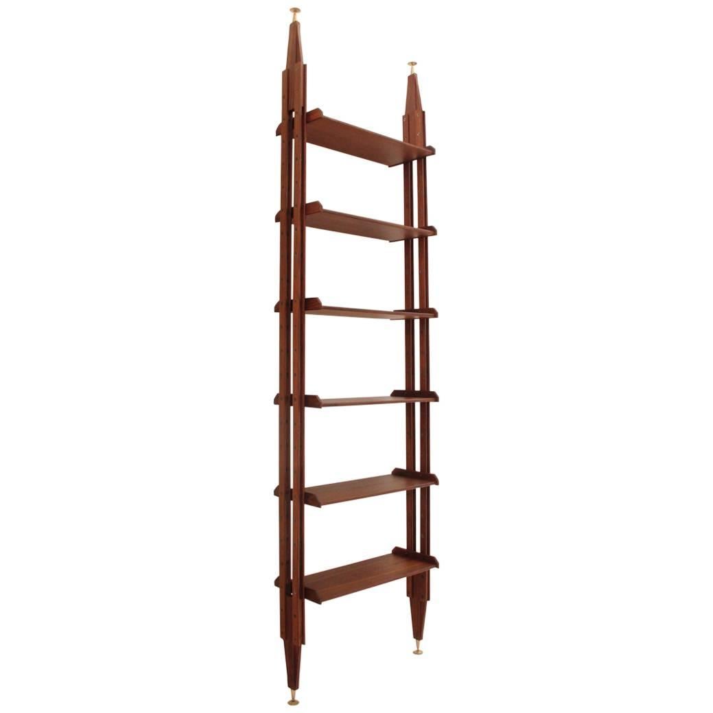 Italian Floor-to-Ceiling Rosewood Bookshelf, 1950s