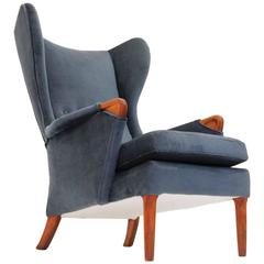Used Velvet Wingback Chair from Parker Knoll, 1960s