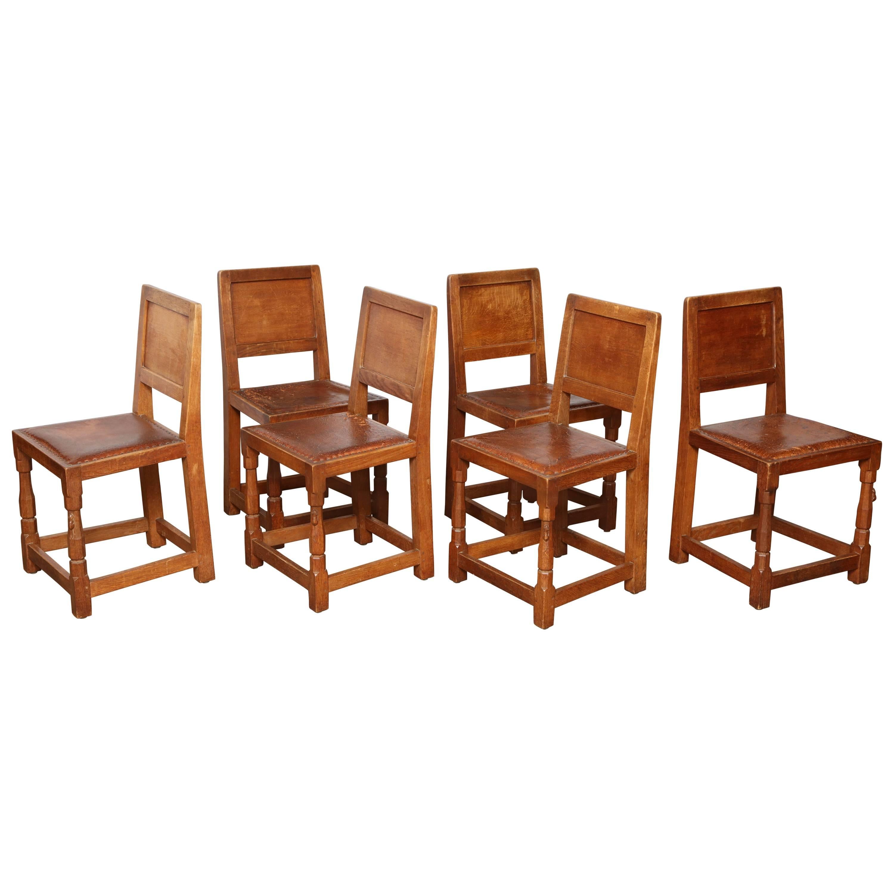 Set of Six Robert "Mouseman" Thompson Chairs