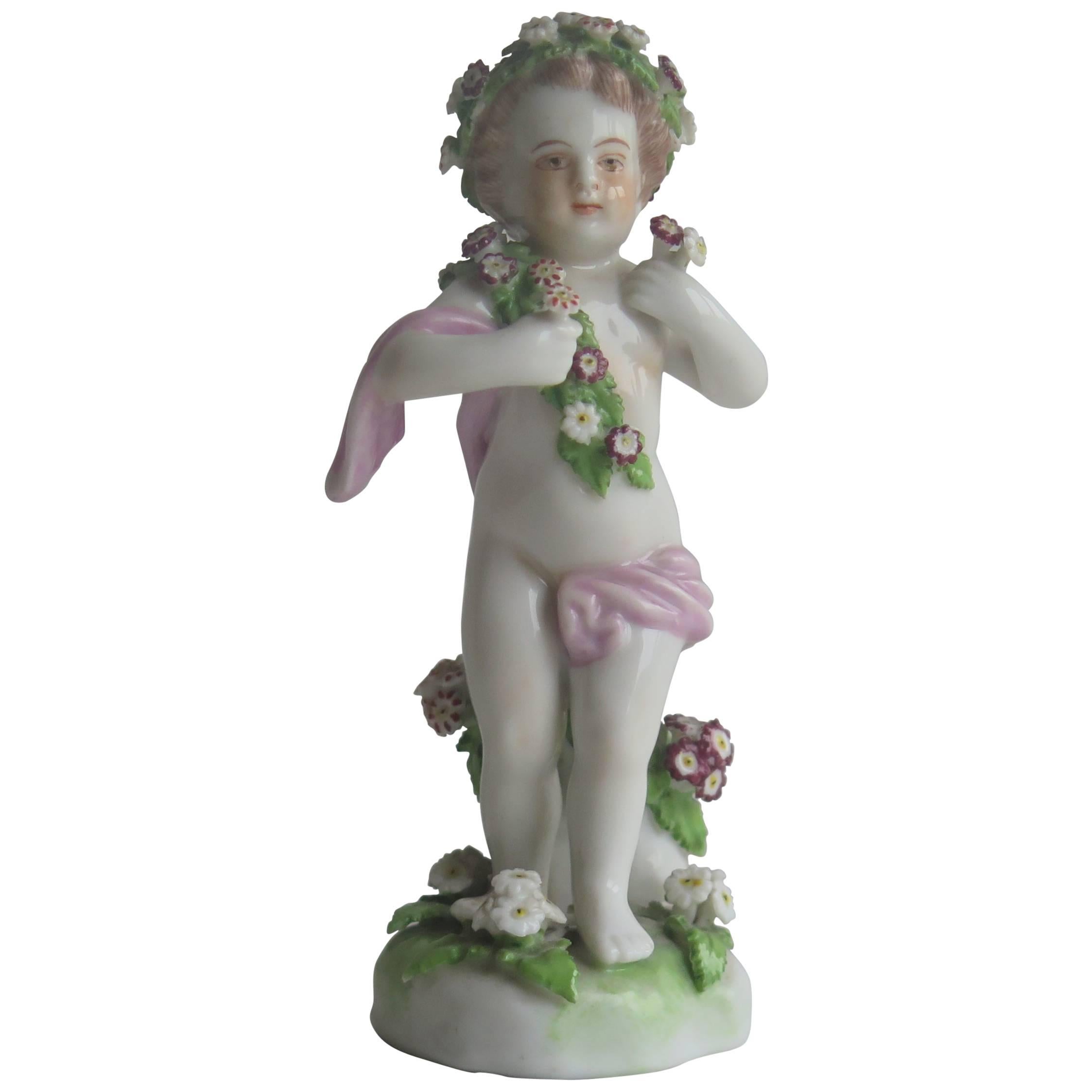 19th Century Samson Porcelain Cherub Putti Figurine, Gold Anchor Mark