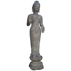 China a Standing Figure of Buddha, Limestone, 60" High Tang Dynasty, '700 AD' 6