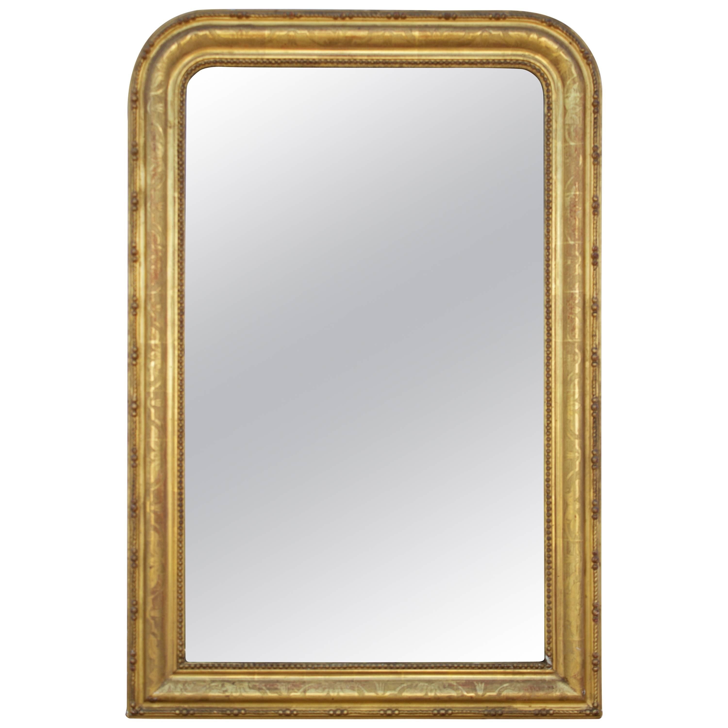 19th Century French Gold Leafed Louis Philippe Mirror For Sale