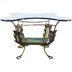 Pierluigi Colli Coffee Table in Crystal and Decorated Brass, 1950s 6