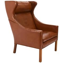 Leather Wingback by Børge Mogensen