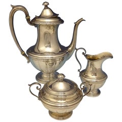 Old Colonial Towle Sterling Silver Tea Set 3-Pc Coffee Sugar Creamer Hollowware